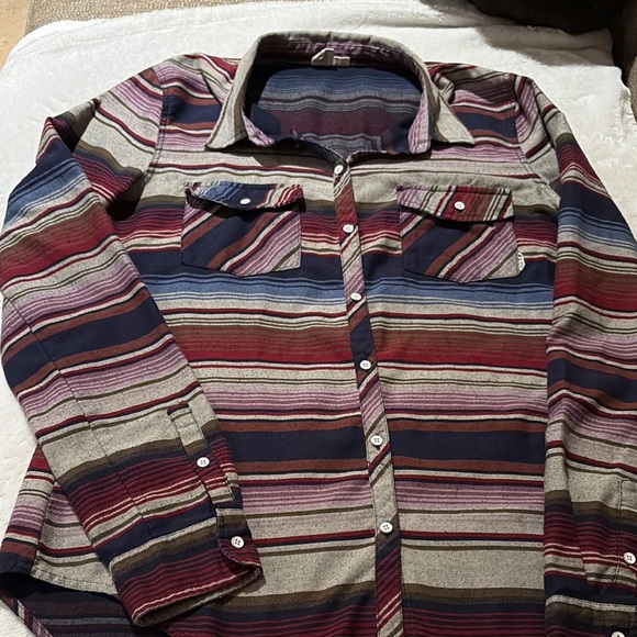 Gently Loved Striped Long Sleeve Button-Up Shirt by ROXY - Picture 1 of 8